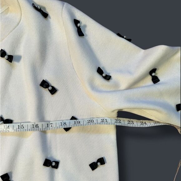 Alice + Olivia Wool Blend Daroda Pearl Bow Cardigan Sz XL - Picture 5 of 12